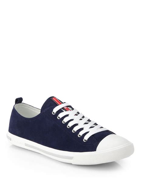 prada blue suede sneakers mens|Prada sneakers price.